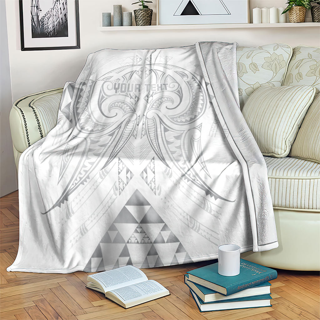 Maori Rugby Custom Ngaru Mangopare Blanket Kiwikiwi Niho Taniwha Motif LT9 Grey - Polynesian Pride