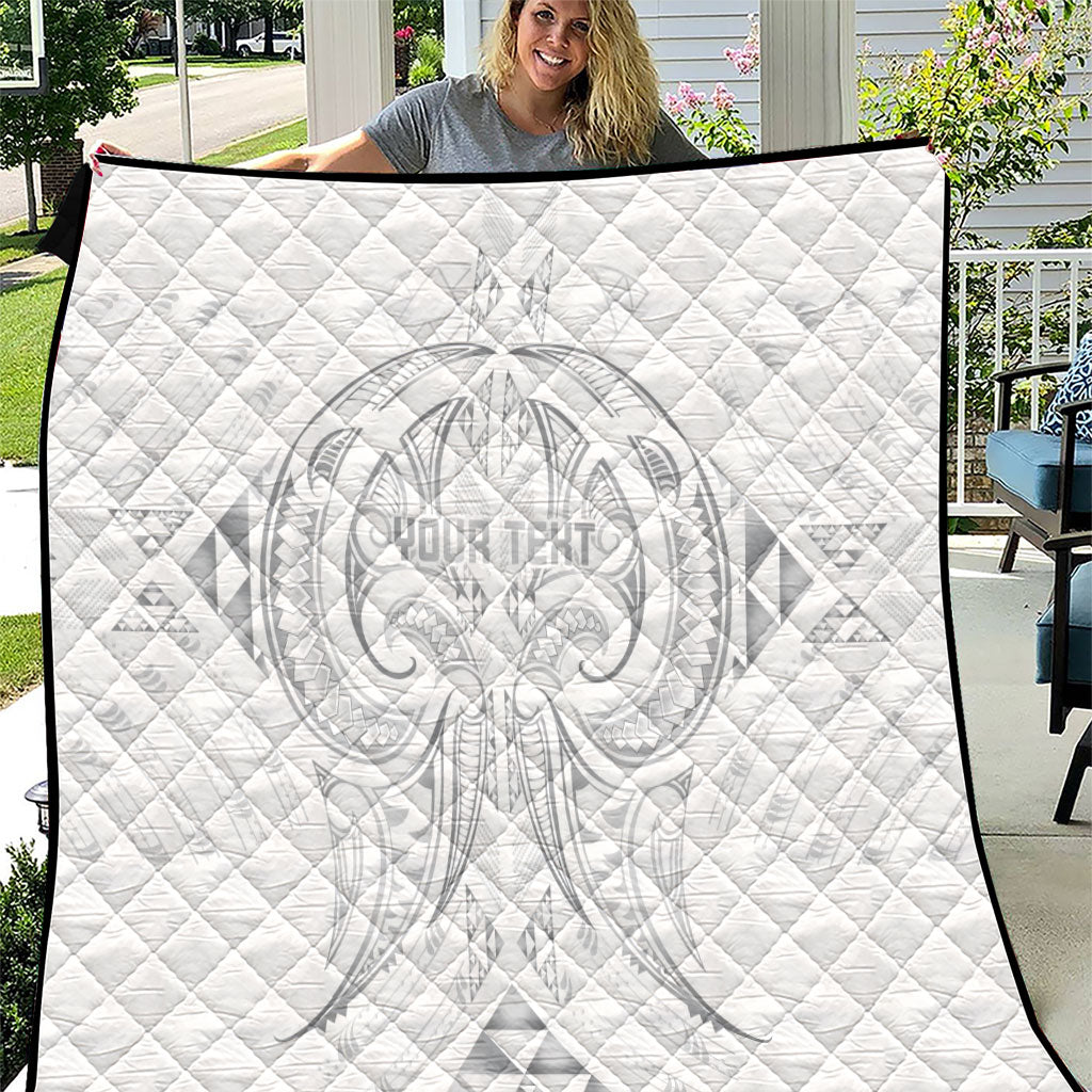 Maori Rugby Custom Ngaru Mangopare Quilt Kiwikiwi Niho Taniwha Motif LT9 Grey - Polynesian Pride