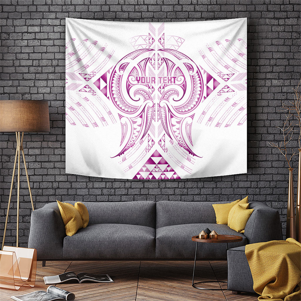 Maori Rugby Custom Ngaru Mangopare Tapestry Mawhero Niho Taniwha Motif LT9 Pink - Polynesian Pride