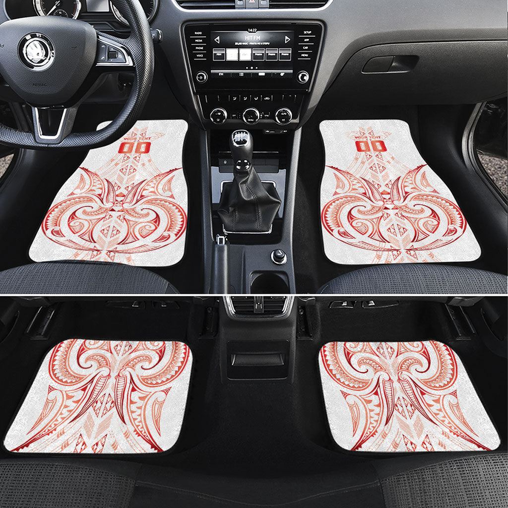 Maori Rugby Custom Ngaru Mangopare Car Mats Whero Niho Taniwha Motif LT9 Set 4pcs Red - Polynesian Pride