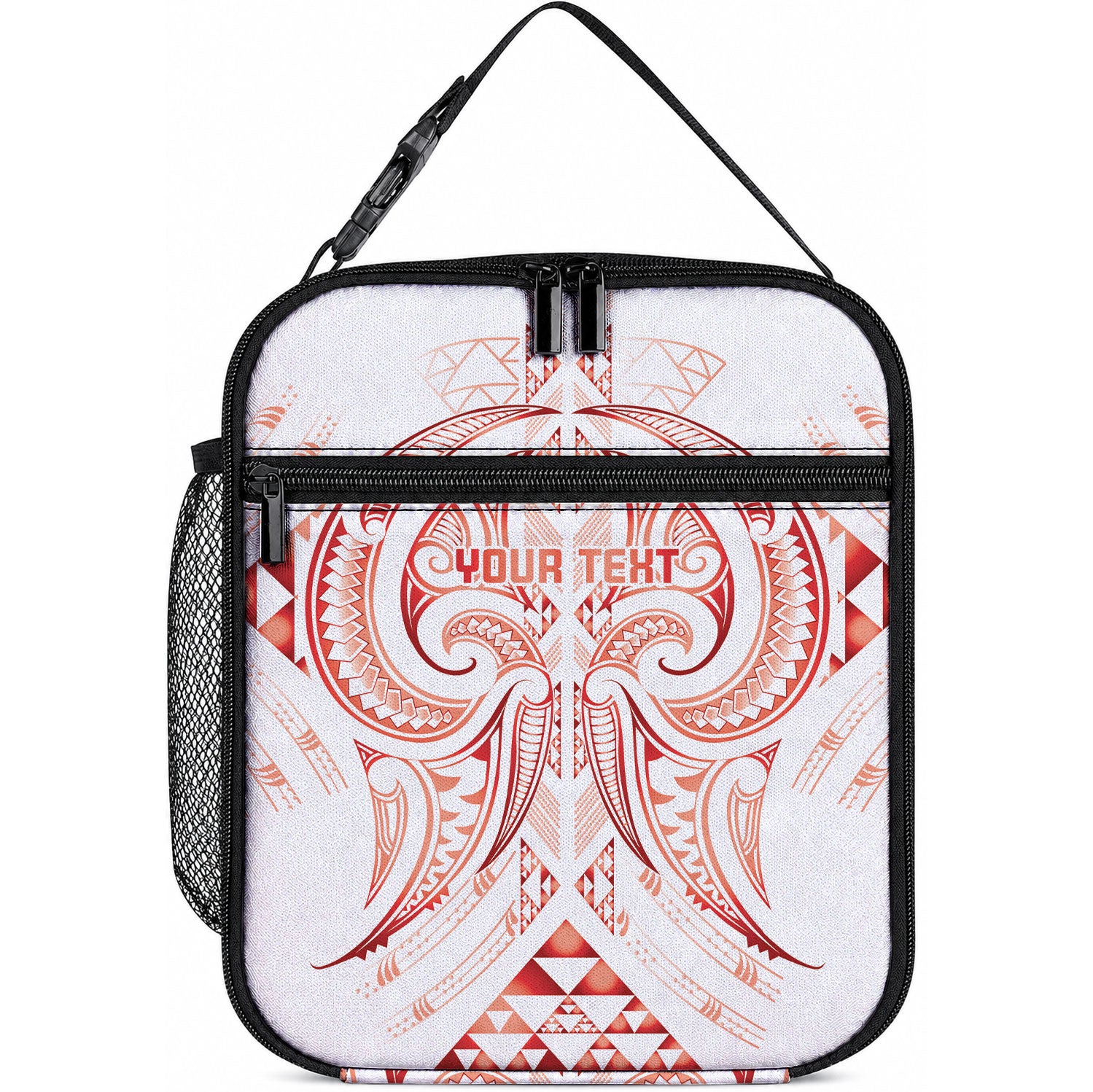 Maori Rugby Custom Ngaru Mangopare Lunch Bag Whero Niho Taniwha Motif LT9 10.2 × 8.3 × 4.3 inch Red - Polynesian Pride