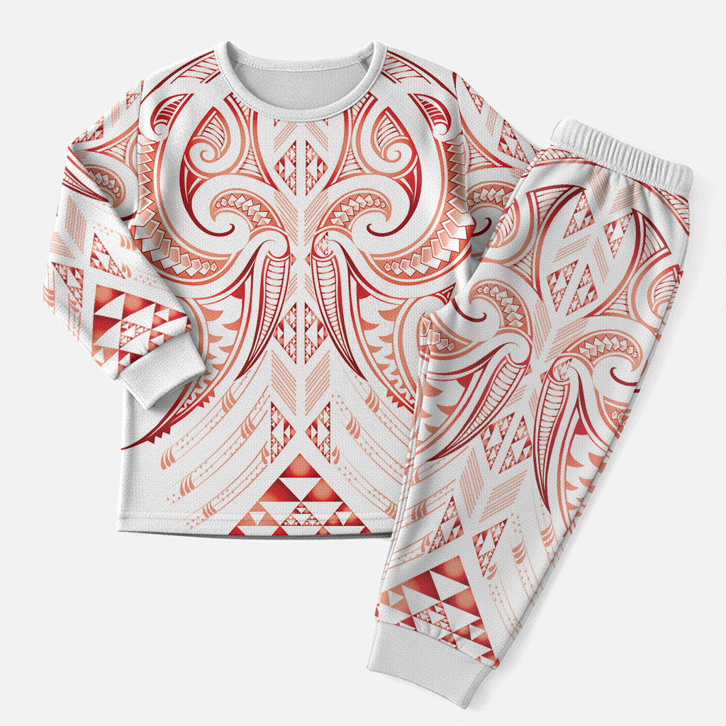 Maori Rugby Custom Ngaru Mangopare Christmas Pajama Set Whero Niho Taniwha Motif LT9 Men Red - Polynesian Pride