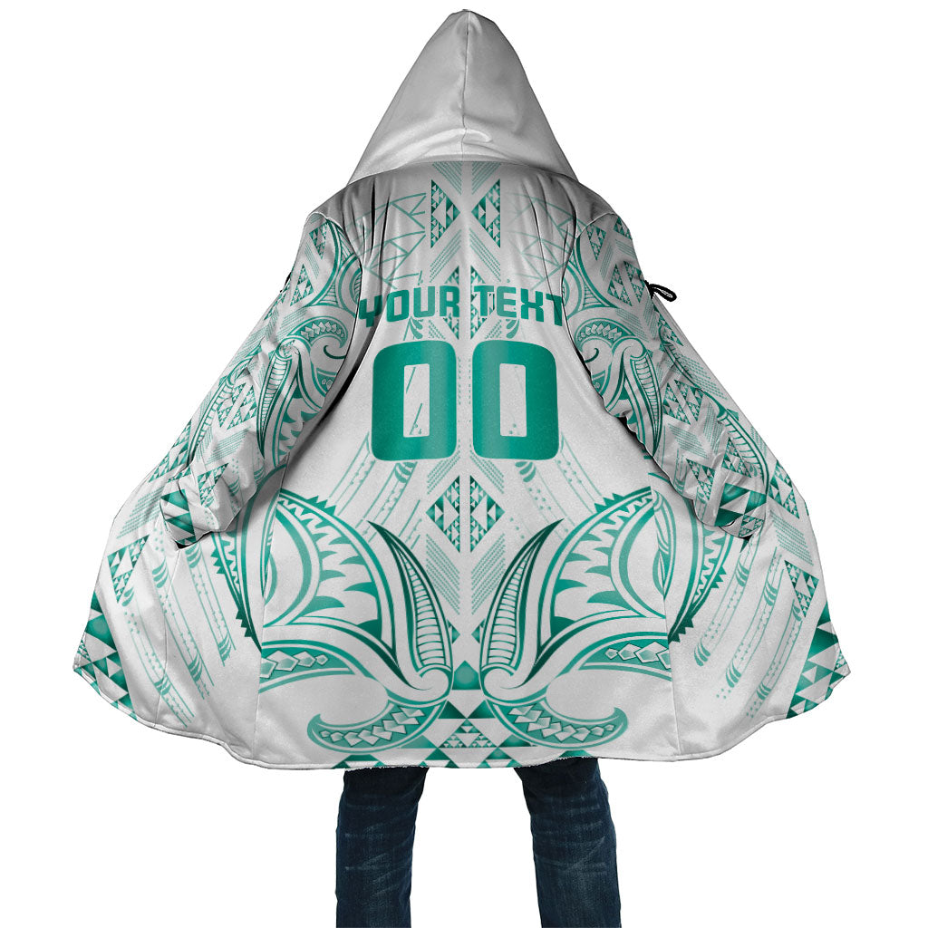 Maori Rugby Custom Ngaru Mangopare Cloak Karikiorangi Taniwha Motif LT9 Unisex Turquoise - Polynesian Pride