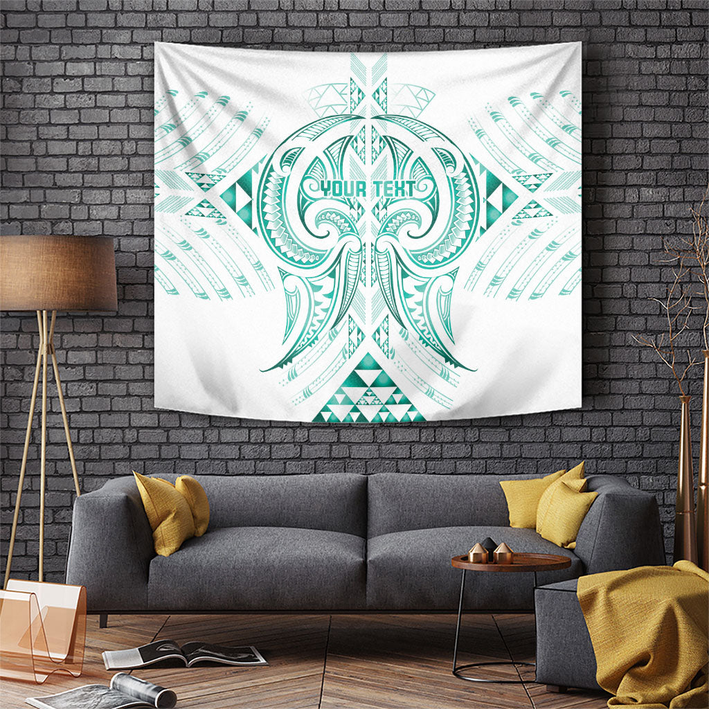 Maori Rugby Custom Ngaru Mangopare Tapestry Karikiorangi Taniwha Motif LT9 Turquoise - Polynesian Pride
