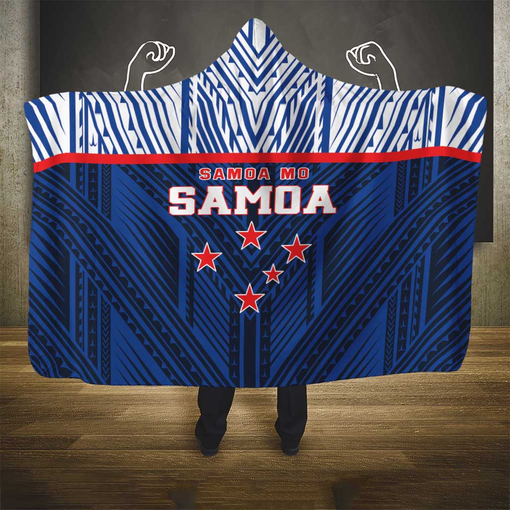Rugby Toa Samoa Hooded Blanket Samoa mo Samoa Island Warrior Pride - Polynesian Pride