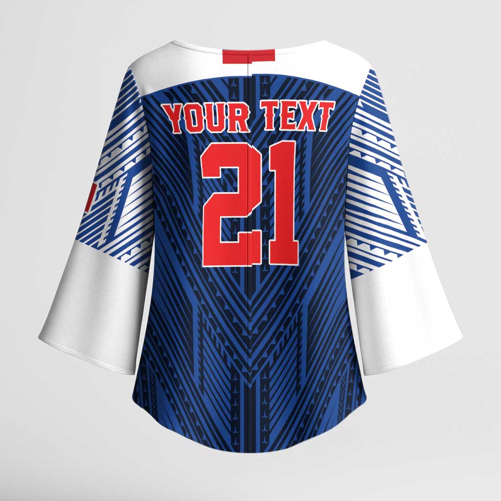 Custom Rugby Toa Samoa Kimono Sleeve Blouse Samoa mo Samoa Island Warrior Pride - Polynesian Pride