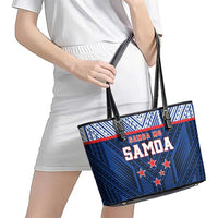Rugby Toa Samoa Leather Tote Bag Samoa mo Samoa Island Warrior Pride - Polynesian Pride