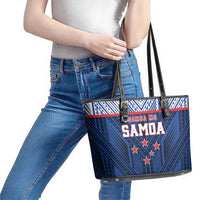 Rugby Toa Samoa Leather Tote Bag Samoa mo Samoa Island Warrior Pride - Polynesian Pride