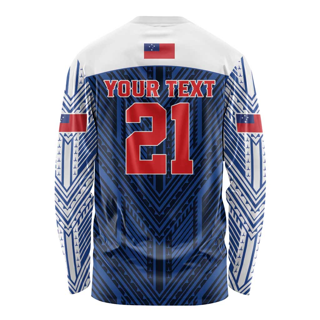 Custom Rugby Toa Samoa Long Sleeve Shirt Samoa mo Samoa Island Warrior Pride - Polynesian Pride