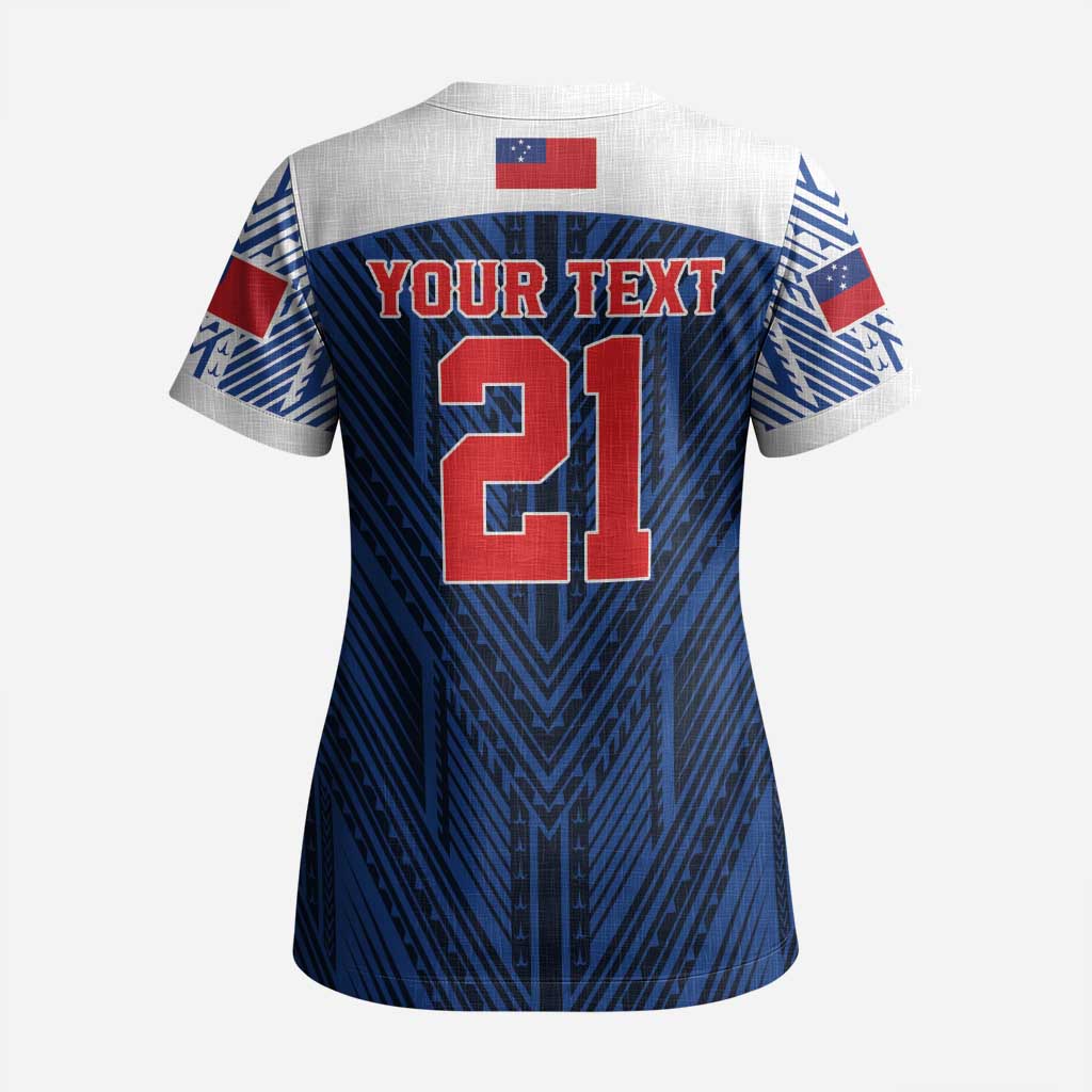 Custom Rugby Toa Samoa Scrub Top Samoa mo Samoa Island Warrior Pride - Polynesian Pride