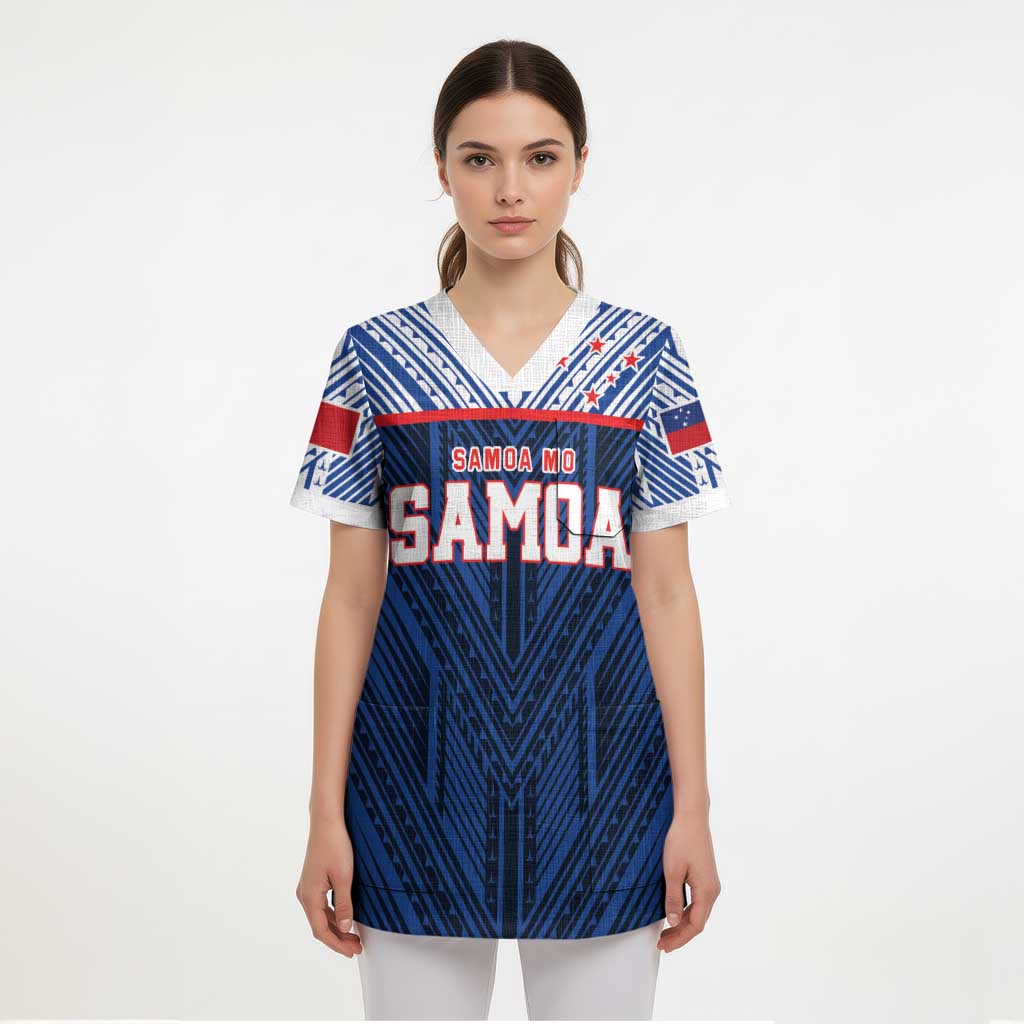 Custom Rugby Toa Samoa Scrub Top Samoa mo Samoa Island Warrior Pride - Polynesian Pride
