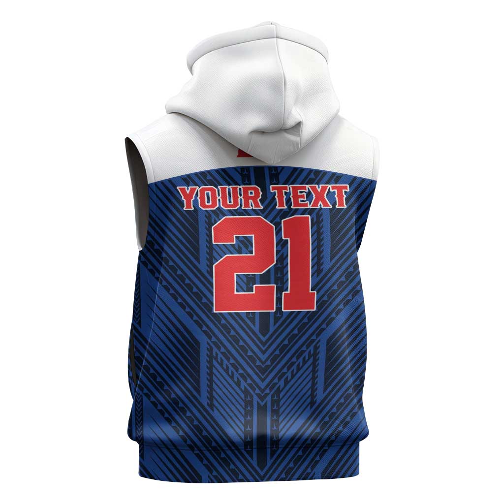 Custom Rugby Toa Samoa Sleeveless Zip Hoodie Samoa mo Samoa Island Warrior Pride - Polynesian Pride