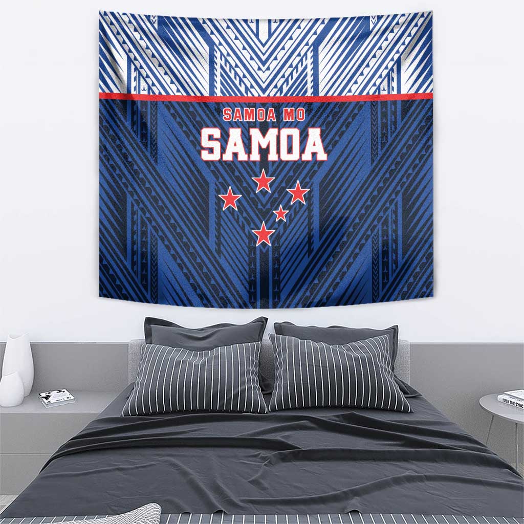 Rugby Toa Samoa Tapestry Samoa mo Samoa Island Warrior Pride - Polynesian Pride