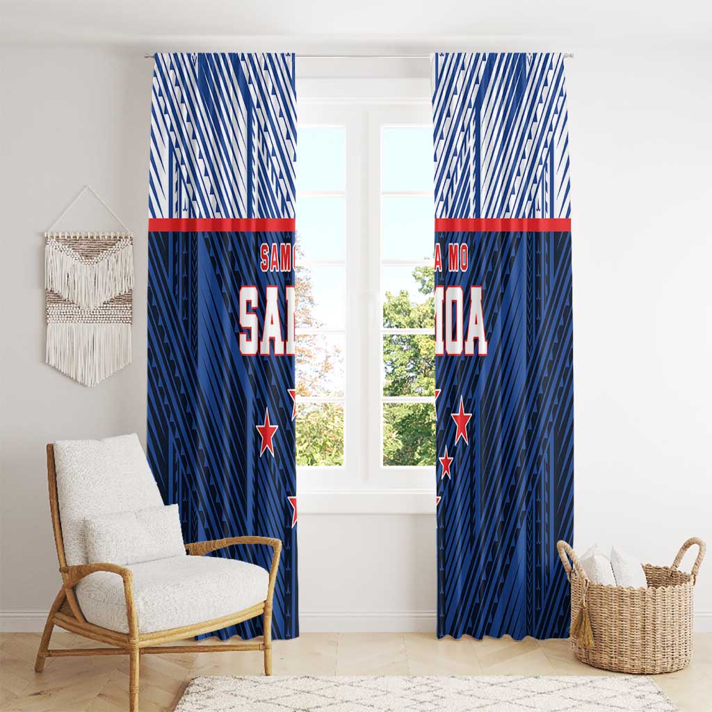 Rugby Toa Samoa Window Curtain Samoa mo Samoa Island Warrior Pride - Polynesian Pride