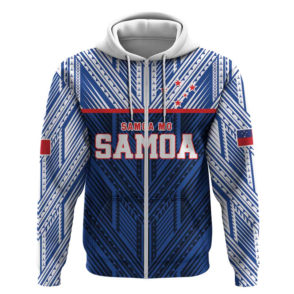 Custom Rugby Toa Samoa Zip Hoodie Samoa mo Samoa Island Warrior Pride - Polynesian Pride