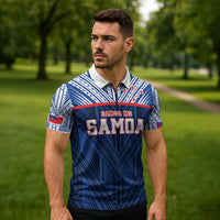 Custom Rugby Toa Samoa Zipper Polo Shirt Samoa mo Samoa Island Warrior Pride - Polynesian Pride