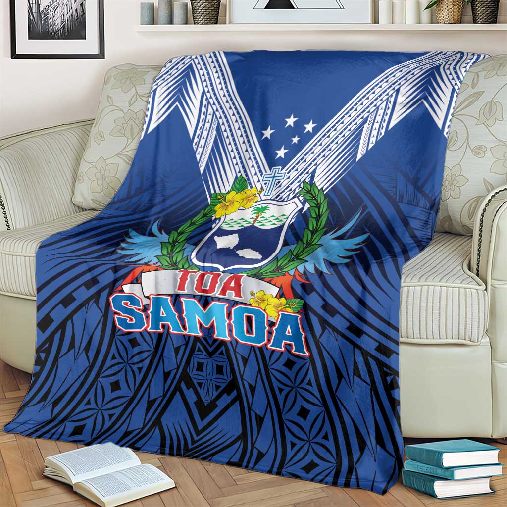 Rugby Toa Samoa Blanket Samoa mo Samoa Strength in Tatau - Polynesian Pride