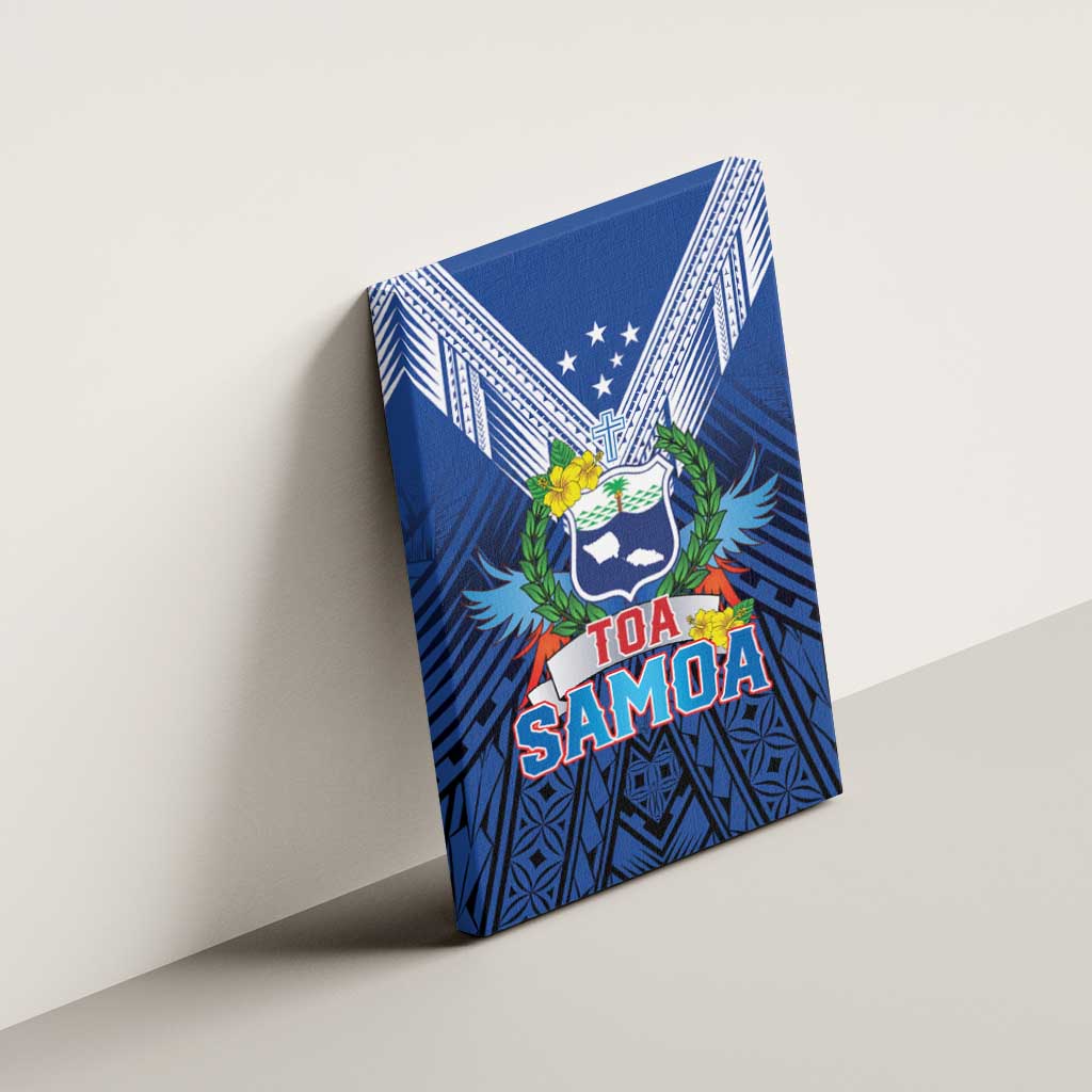 Rugby Toa Samoa Canvas Wall Art Samoa mo Samoa Strength in Tatau - Polynesian Pride