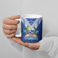Custom Rugby Toa Samoa Ceramic Mug Samoa mo Samoa Strength in Tatau - Polynesian Pride