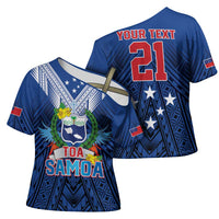 Custom Rugby Toa Samoa Cross Shoulder Shirt Samoa mo Samoa Strength in Tatau - Polynesian Pride