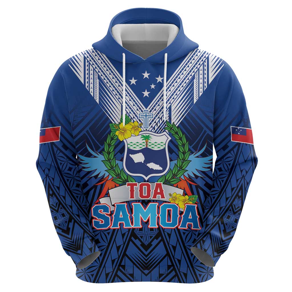 Custom Rugby Toa Samoa Hoodie Samoa mo Samoa Strength in Tatau - Polynesian Pride