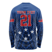 Custom Rugby Toa Samoa Long Sleeve Shirt Samoa mo Samoa Strength in Tatau - Polynesian Pride