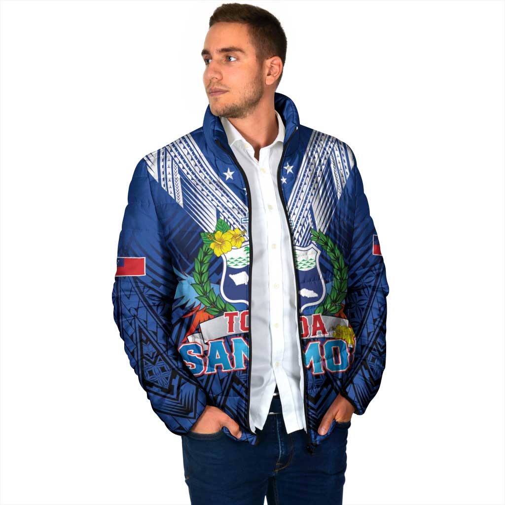 Custom Rugby Toa Samoa Padded Jacket Samoa mo Samoa Strength in Tatau - Polynesian Pride