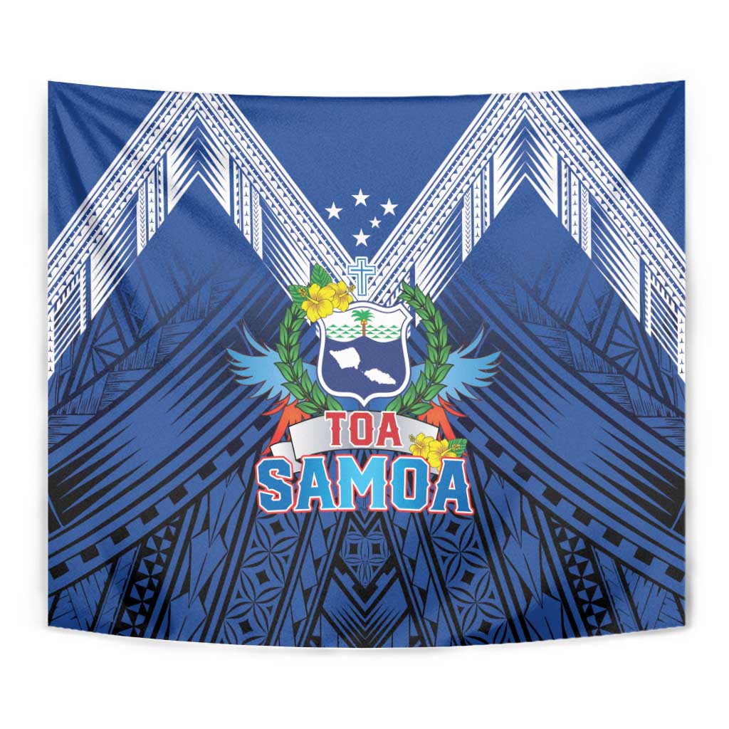 Rugby Toa Samoa Tapestry Samoa mo Samoa Strength in Tatau - Polynesian Pride