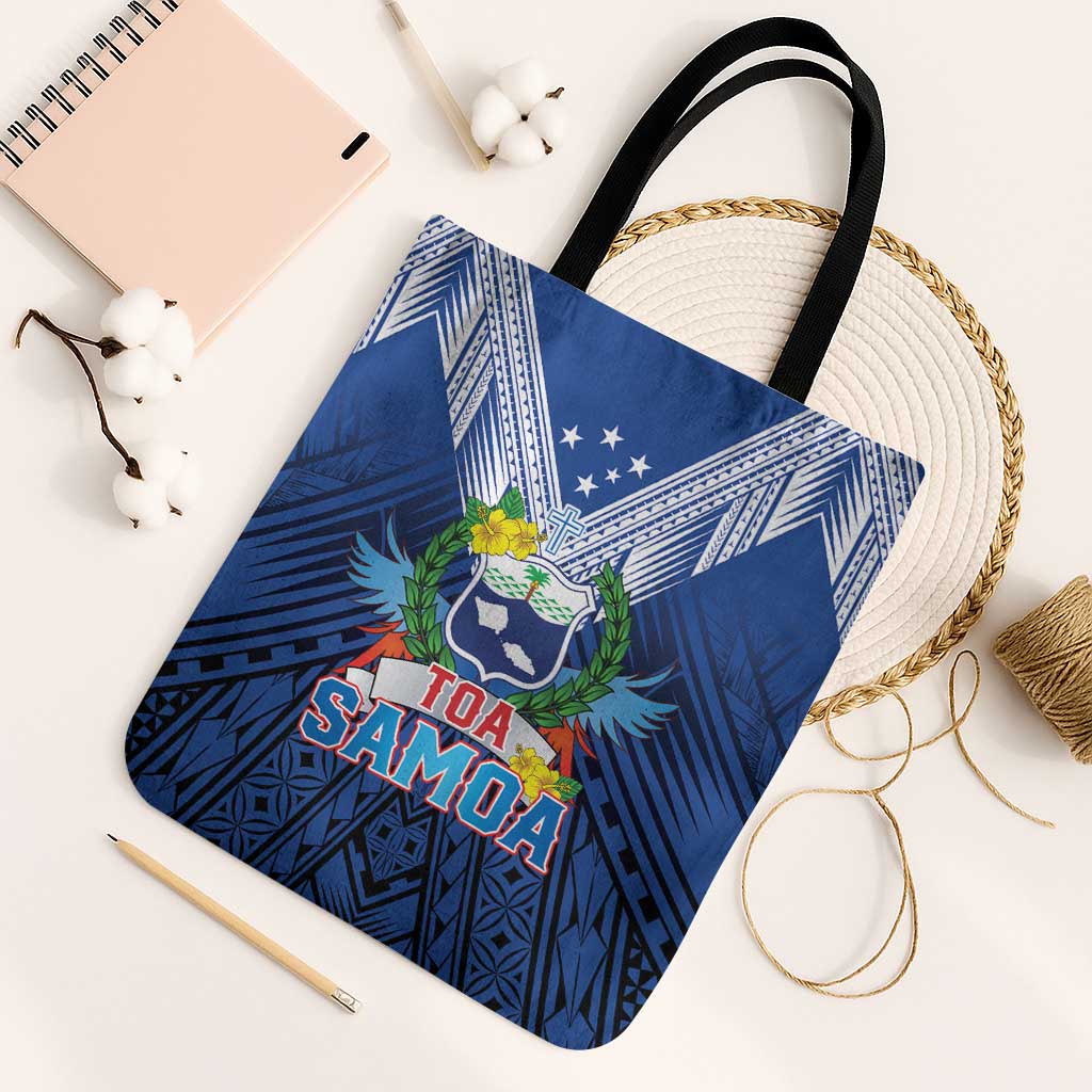 Rugby Toa Samoa Tote Bag Samoa mo Samoa Strength in Tatau - Polynesian Pride