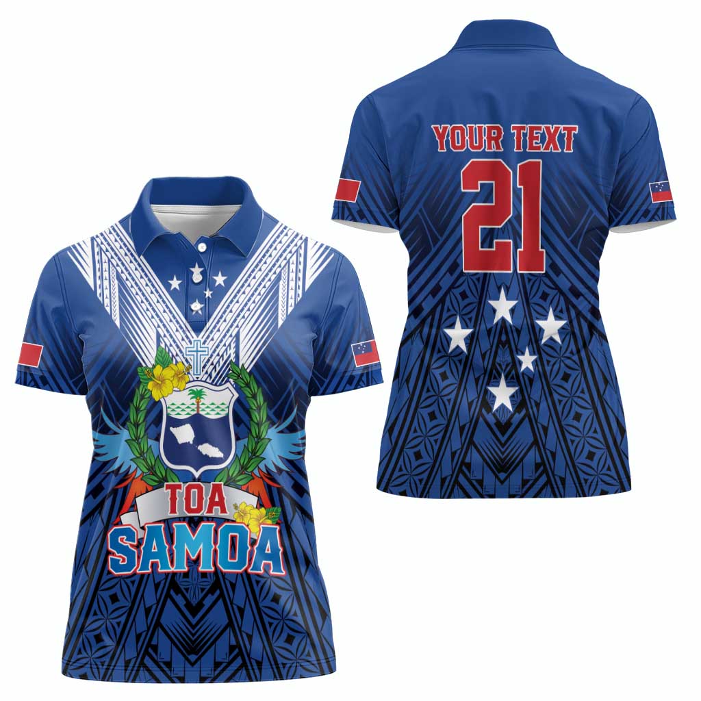 Custom Rugby Toa Samoa Women Polo Shirt Samoa mo Samoa Strength in Tatau - Polynesian Pride
