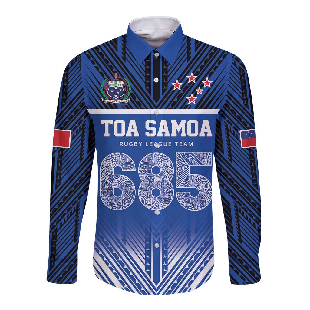 Toa Samoa 685 Long Sleeve Button Shirt Uso Aso Uma For Life For Samoa - Polynesian Pride