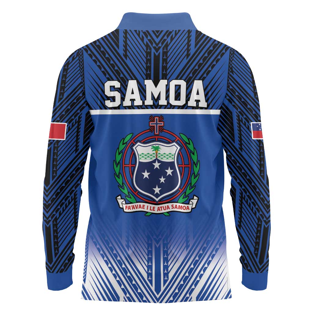 Toa Samoa 685 Long Sleeve Polo Shirt Uso Aso Uma For Life For Samoa - Polynesian Pride