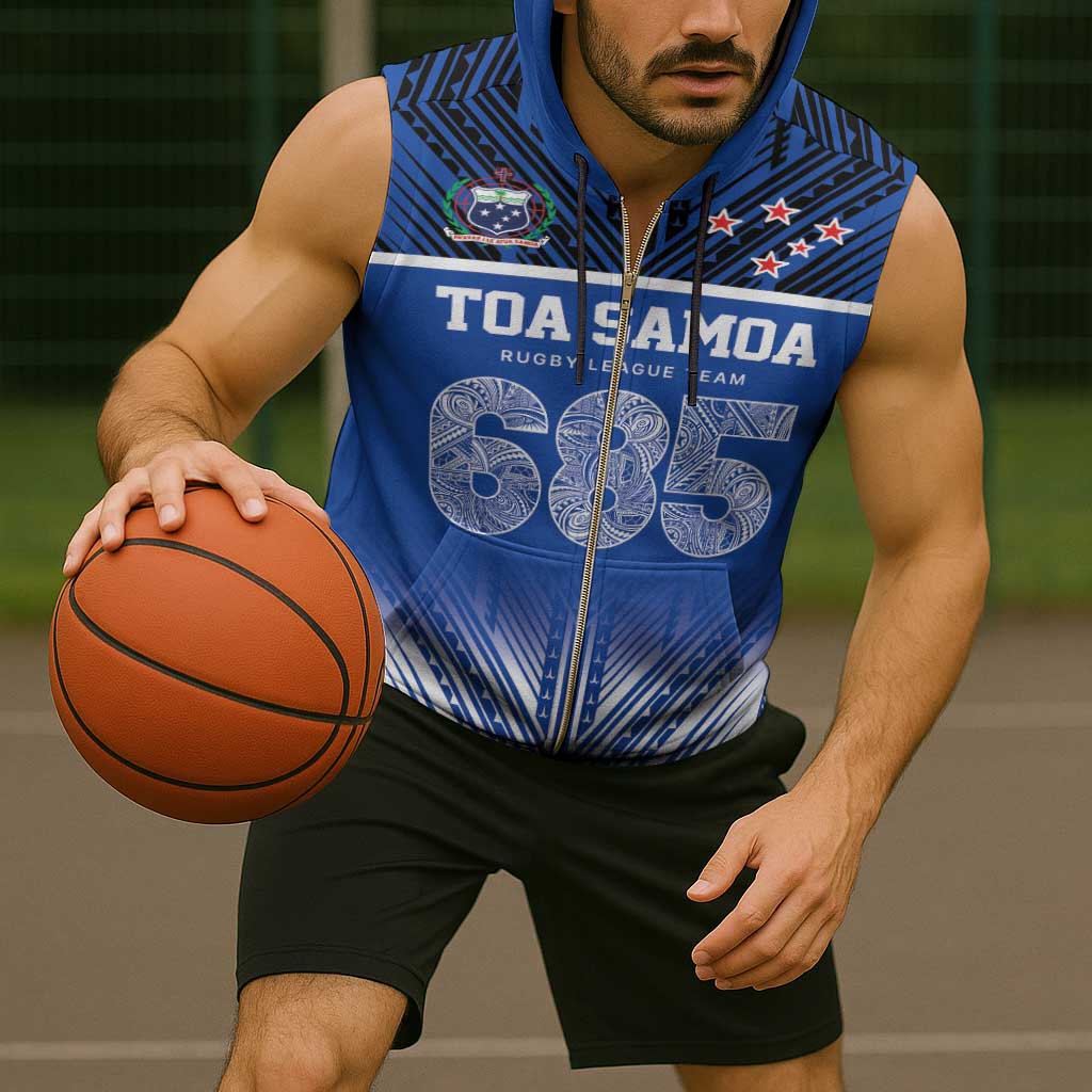 Toa Samoa 685 Sleeveless Zip Hoodie Uso Aso Uma For Life For Samoa - Polynesian Pride