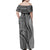 Samoa Siapo Arty Family Matching Off Shoulder Maxi Dress and Hawaiian Shirt Black Style LT9 - Polynesian Pride