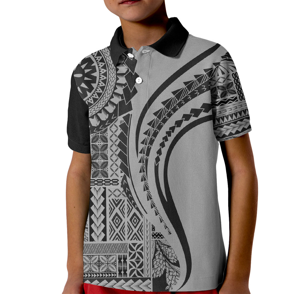 Samoa Siapo Arty Kid Polo Shirt Black Style LT9 Kid Black - Polynesian Pride