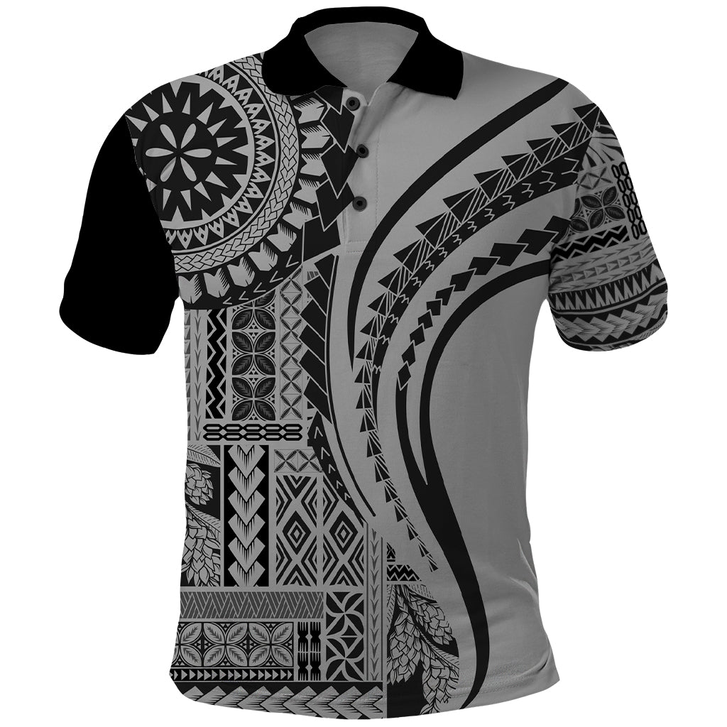 Samoa Siapo Arty Polo Shirt Black Style LT9 Black - Polynesian Pride