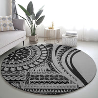 Samoa Siapo Arty Round Carpet Black Style LT9 - Polynesian Pride