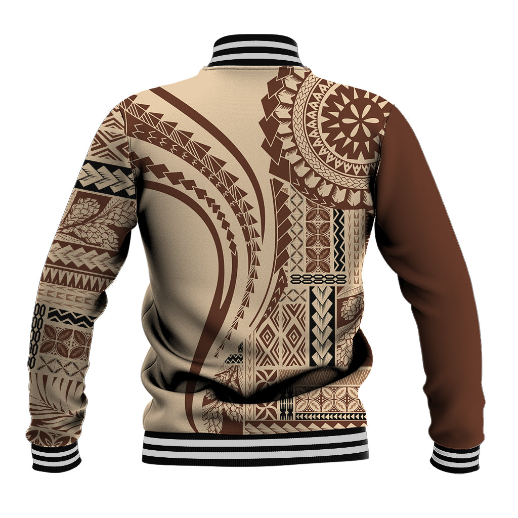 Samoa Siapo Arty Baseball Jacket Brown Style LT9 - Polynesian Pride