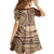 Samoa Siapo Arty Family Matching Off Shoulder Maxi Dress and Hawaiian Shirt Brown Style LT9 - Polynesian Pride