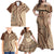 Samoa Siapo Arty Family Matching Off Shoulder Maxi Dress and Hawaiian Shirt Brown Style LT9 - Polynesian Pride