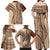 Samoa Siapo Arty Family Matching Off Shoulder Maxi Dress and Hawaiian Shirt Brown Style LT9 - Polynesian Pride