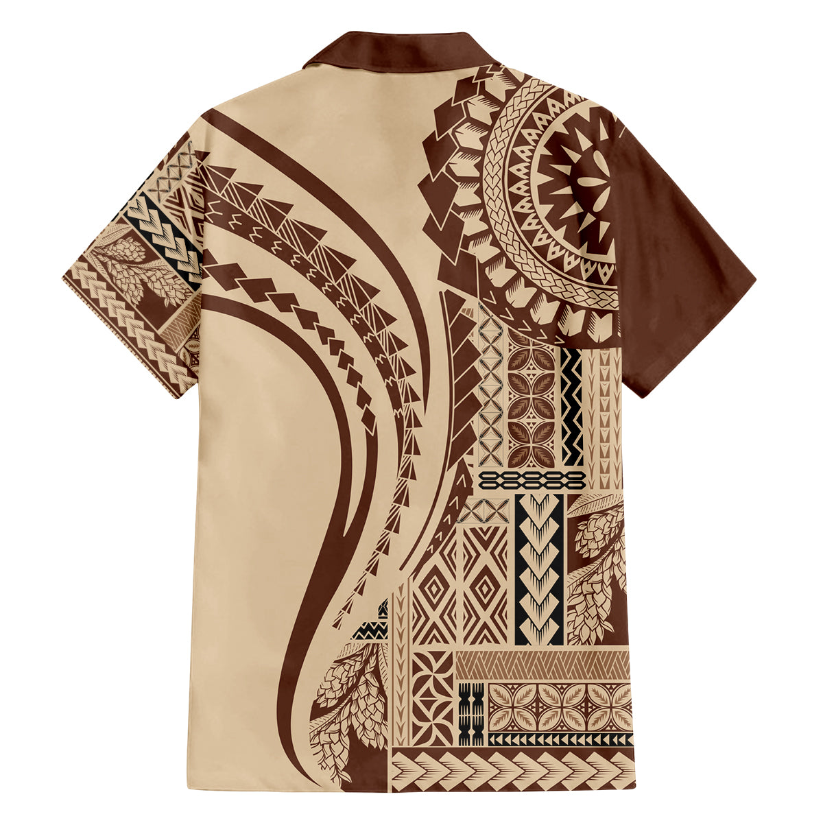 Samoa Siapo Arty Family Matching Puletasi Dress and Hawaiian Shirt Brown Style LT9 - Polynesian Pride