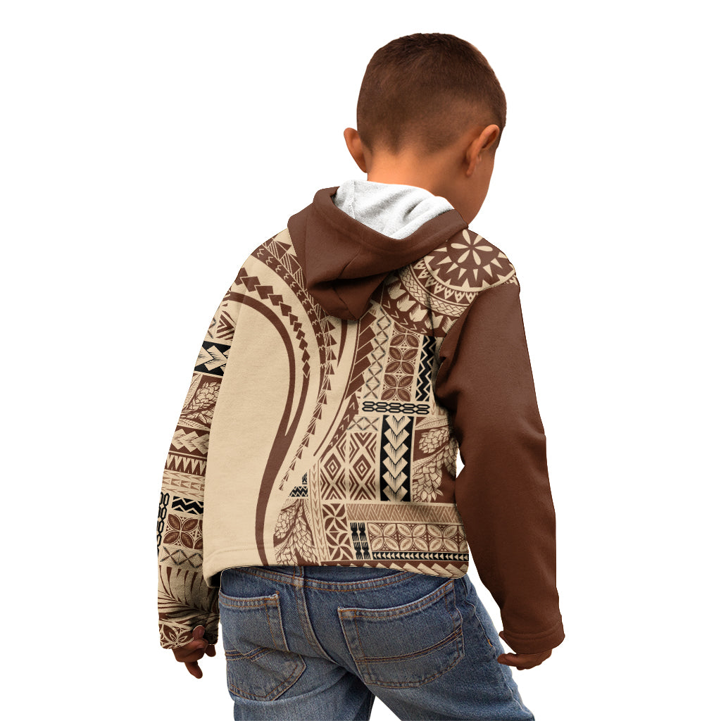 Samoa Siapo Arty Kid Hoodie Brown Style LT9 - Polynesian Pride