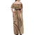 Samoa Siapo Arty Off Shoulder Maxi Dress Brown Style LT9 - Polynesian Pride