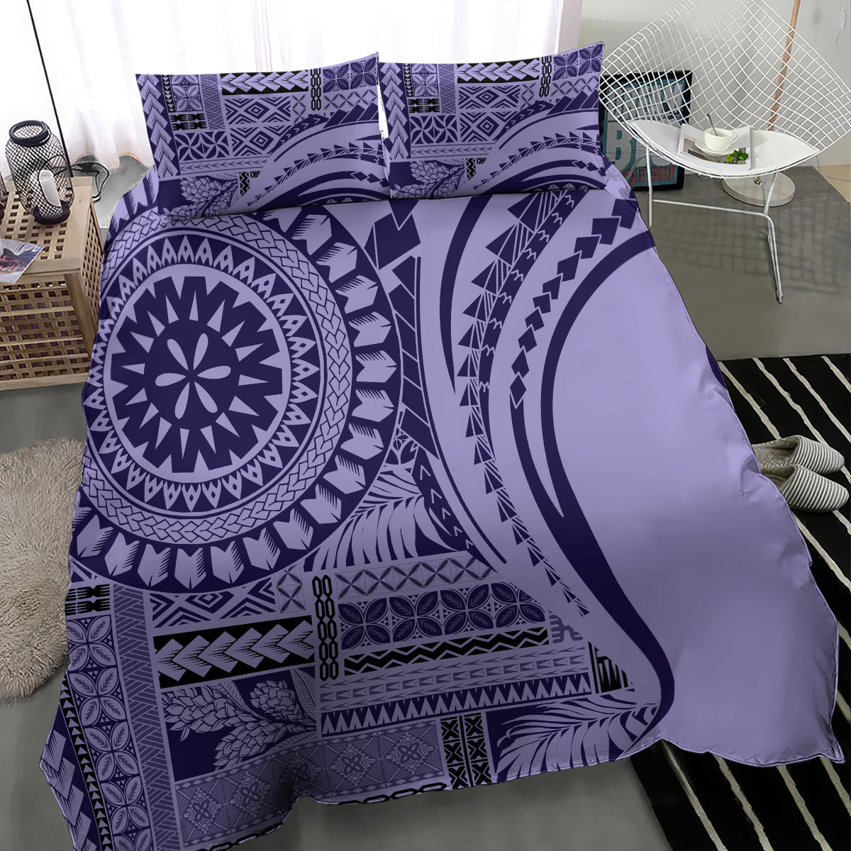Samoa Siapo Arty Bedding Set Purple Style LT9 - Polynesian Pride