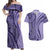 Samoa Siapo Arty Couples Matching Off Shoulder Maxi Dress and Hawaiian Shirt Purple Style LT9 Purple - Polynesian Pride