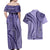 Samoa Siapo Arty Couples Matching Off Shoulder Maxi Dress and Hawaiian Shirt Purple Style LT9 - Polynesian Pride