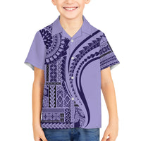 Samoa Siapo Arty Kid Hawaiian Shirt Purple Style LT9 Kid Purple - Polynesian Pride