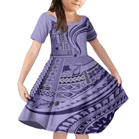 Samoa Siapo Arty Kid Short Sleeve Dress Purple Style LT9 KID Purple - Polynesian Pride