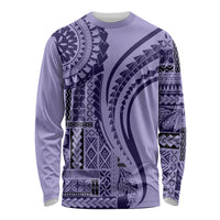 Samoa Siapo Arty Long Sleeve Shirt Purple Style LT9 Unisex Purple - Polynesian Pride